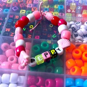 Preppy pink bead bracelet
